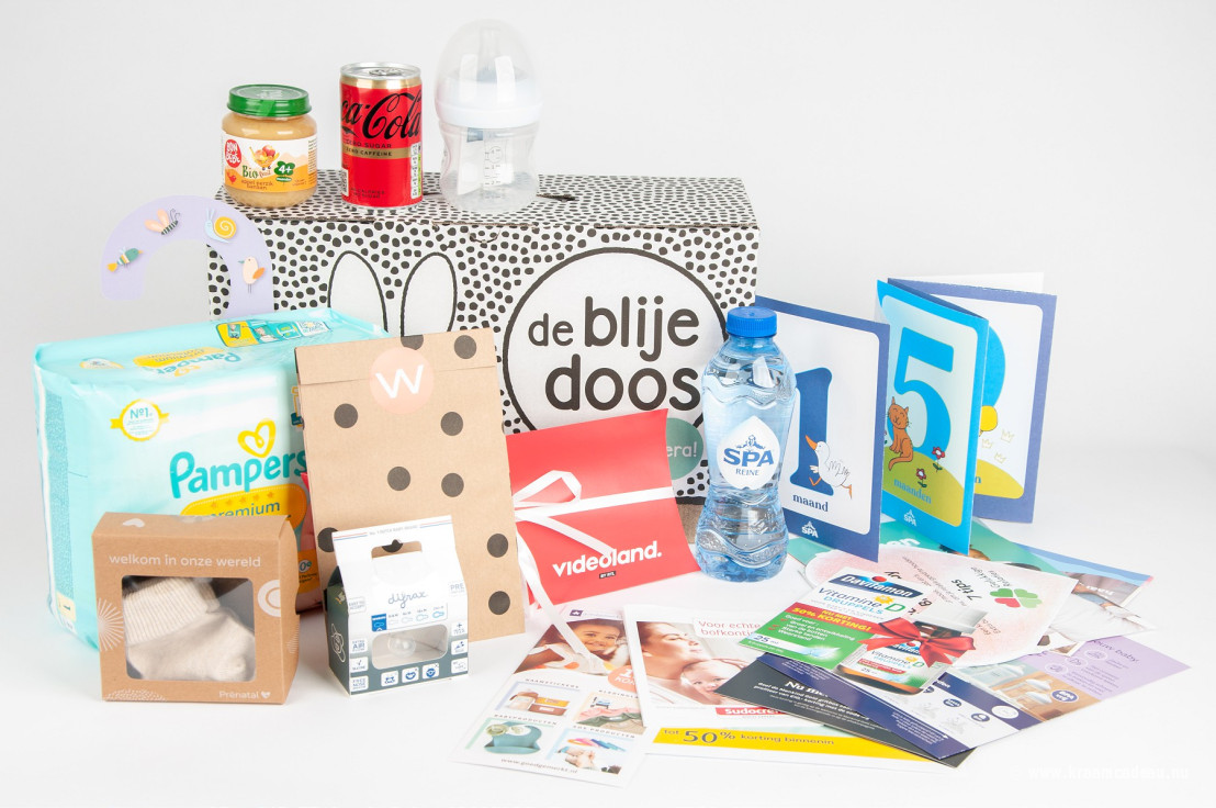 Dit is wat wij ontvangen hebben in de gratis box van De Blije Doos met allerlei verschillende handige babyproducten